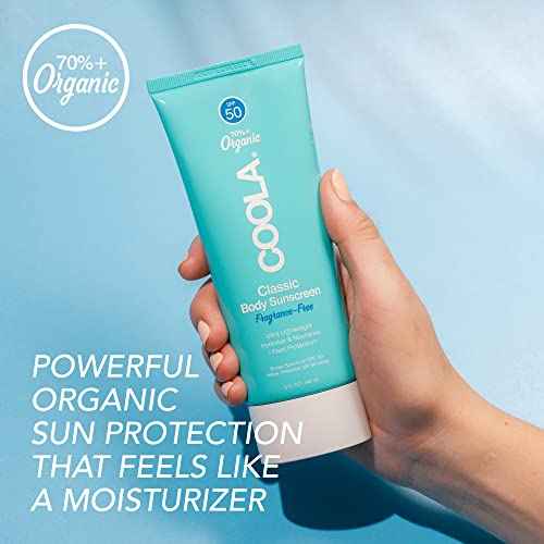 COOLA Organic Sunscreen SPF 50 Sunblock Body Lotion, Dermatologist Tested Skin Care for Daily Protection, Vegan and Gluten Free, Fragrance Free, 5 Fl Oz (Pack of 2)
