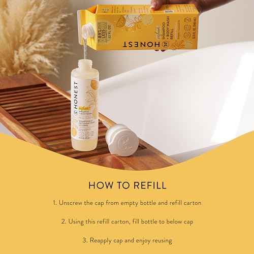 The Honest Company 2-in-1 Cleansing Shampoo + Body Wash Refill Carton | Gentle for Baby | Naturally Derived, Tear-free, Hypoallergenic | Citrus Vanilla Refresh, 32 fl oz