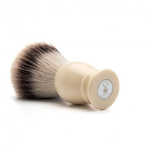 M?HLE Classic Large Faux Ivory Silvertip Fiber Shaving Brush - Synthetic Luxury Shave Brush for Men, Rich Lather