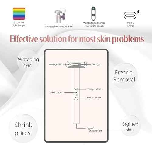 Red-Light-Therapy-for-Face, 7 in 1 LED Light Therapy Eye Equipment for Skin Care at Home Red Light Therapy Face Massager Skin Rejuvenation Light