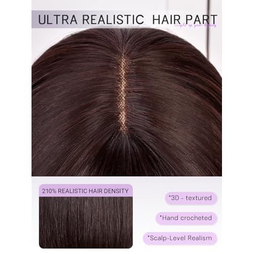 Bob Wigs Human Hair 210% Density bob Wig with Bangs Dark Brown 100% Human Hair Wigs for Black Women Pre-Bleached Glueless Straight Bob Wigs(10Inch£¬Dark Brown wig)