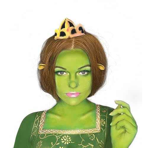 CCbeauty Ogre Green Face Paint Stick,Face Painting Kit,Professional Body Paint,Non Toxic SFX Makeup For Shrek Disgust Goblin Halloween Costume Cosplay,Full Coverage Painting Foundation + Makeup Sponge