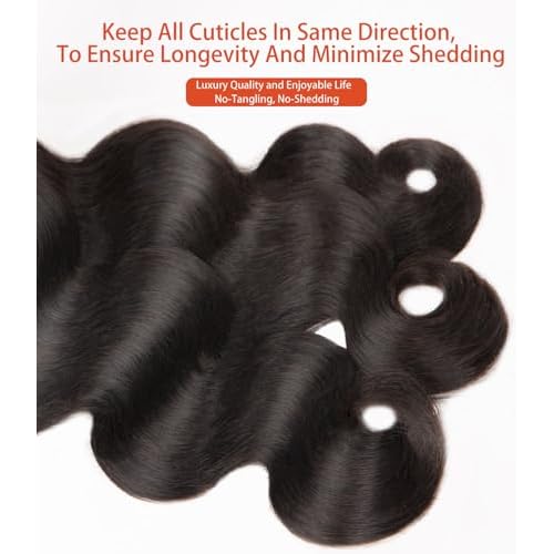 MLIP Raw Bundles Human Hair Body Wave, No Tangle Shedding, Keep Texture Silky Soft After Multiple Washes, 15A Raw Indian Hair Bundles 16 Inches, Triple Lifespan 3X