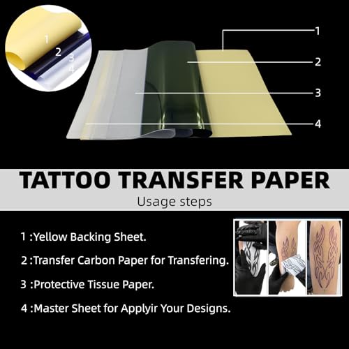 Tattoo Practice Skin Kit, 21-Piece Set Includes 10 Blank Permanent Makeup Tattoo Practice Fake Skins, 10 Transfer Papers, and 1 Transfer Cream, Suitable for Beginners and Experienced Tattoo Artists