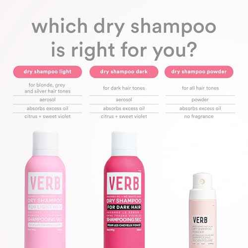 VERB Dry Shampoo Light - Refresh, Absorb Oils + Extends Styles - Refreshing Dry Shampoo Spray for Light Tones - Vegan, No Parabens or Harmful Sulfates