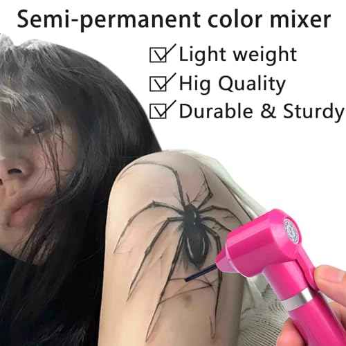 Tattoo Ink Mixer, Pigment Stirrer, Coloring Mix Machine with Ink Mixing Stick, Tattoo Pigment Mixers Machine with 100 Pcs Sticks, Electric Ink Mixer for Makeup Tattoo (Pink)