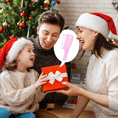 Vesici 100 Pieces Colorful Wide Tooth Comb Bulk Detangling Pocket Comb with Round Handle for Barber Charity Hotel Christmas Gifts Flat Hair Long Curly Wet Hair Cutting, 5 Colors