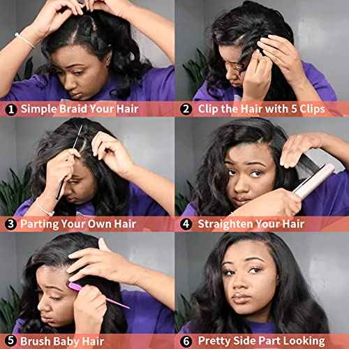 V Part Wigs Body Wave Brazilian Virgin Human Hair Wigs For Black Women Upgrade U Part Glueless Wigs Full Head Clip In Half Wig V Shape Wigs No Leave Out Lace Front Wigs 180% Density 14Inch