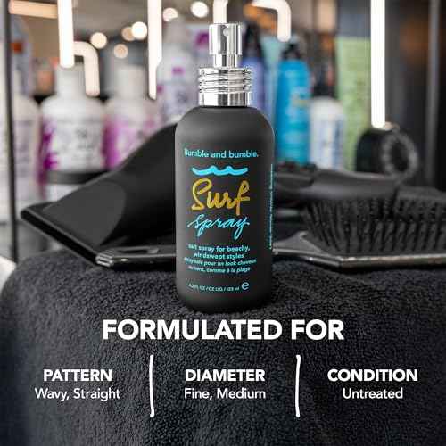 Bumble and bumble. Surf Sea Salt Spray | Volumizing | Adds Texture + Matte Finish, Wavy Straight