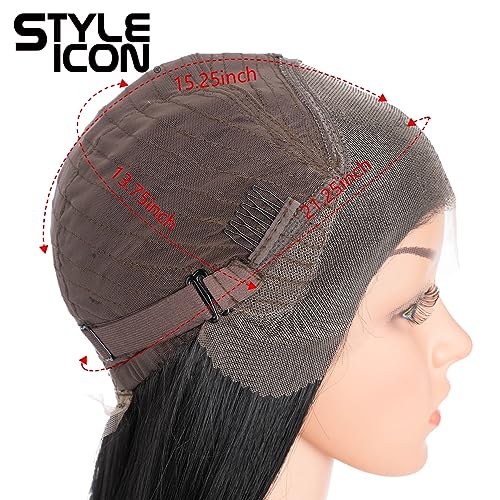 Style Icon 36¡± Super Long 13x4 Lace Wig Easy-360 Lace Frontal Wigs Free Part Lace Front Wigs with Baby Hair (36¡°, 1B)