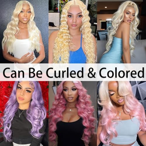613 Bundles Human Hair Extensions 100g/Bundle 613 Color Real Human Hair Extensions For Women Light Blonde Color Human Hair Bundles 2-3set Can Be Full Head (Straight Hair, 28 Inch)