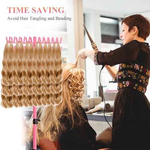 JANMPASK Braiding Hair Rack Height Adjustable 144 Pegs Braiding Rack Hair Extension Holder with Hair Braid Tools, Easy to Assemble (pink)