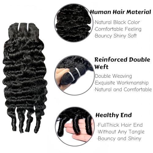 Burmese Curly Bundles Human Hair 16 18 20 Inch 12A Grade 100% Unprocessed Brazilian Virgin Hair Weave with Spriral End 3c4a Quick Weave Real Human Hair Natural Black Hair Extensions