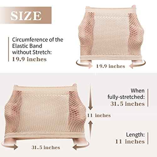 Dreamlover Fishnet Wig Cap for Women with Long Hair, Hair Net for Wig, Natural Nude, 3 Pieces