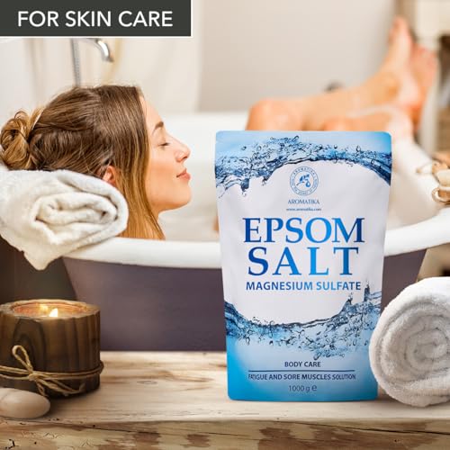Epsom Salt Bath 175 Oz - 100% Pure & Natural Epsom Salt 5 x 35 Oz- Concentrated Magnesium Sulphate - Soothing & Relieves Sore Muscles - Body Care - Good Skin Care & Muscle Relaxant