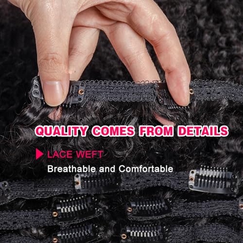 Burmese Curly Clip in Hair Extensions Human Hair 3C4A Lace Clip in Human Hair Extensions 7pcs 120g/set Spirally Curly Classic Clips Ins Real Human Hair Extension Full Head For Black Women 20 Inch