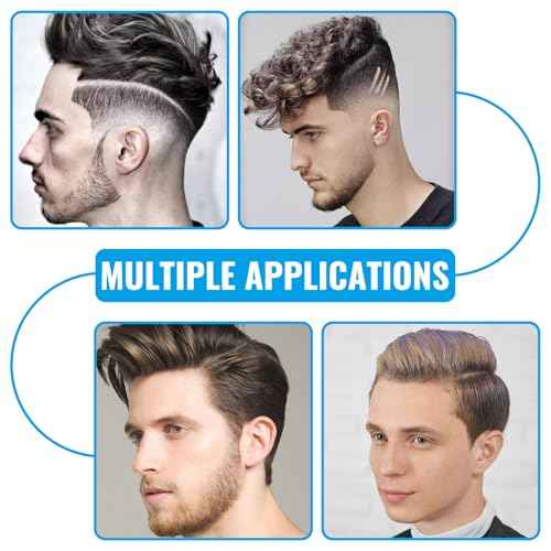 Enhancement Card for Barbers with Measurement Indicators, 4 Pack Reusable Hairline Shaping Tool, Beard Line Up Template, Color Spray Edge Guide, Professional Barber Supplies for Men