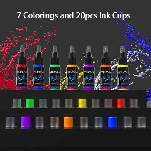 Wireless Tattoo Kit for Beginners - Tattoo Machine with 1200 mAh Capacity Power Supply, Tattoo Pen Kit with 10Pcs Tattoo Cartridge Needles Transfer Papers and 3mm Tatoo Practice Skin