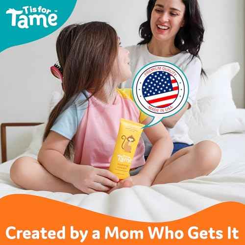 T is for Tame - Hair Taming Cream for Kids, All-Natural for Frizz & Flyaways, Coconut Oil, Leave-in Cream for Babies & Toddlers, Straight or Curly