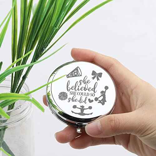 Lywjyb Birdgot Cheerleading Gift Cheerleader Makeup Mirror Cheer Gril Gift She Believed She Could So She Did for Girl
