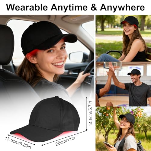 Laser Hair Growth Cap, Red Light Therapy Cap for Hair Regrowth in Men & Women