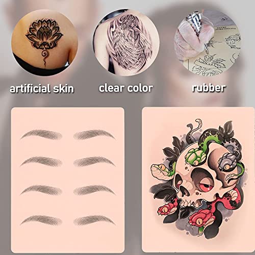 20Pcs Tattoo Skin Practice - Yuelong Blank Fake Skin Double Sides Practice Skins for Tattooing Microblading Skin-Like Blank Skin Tattoo Supplies for Beginners, Artists