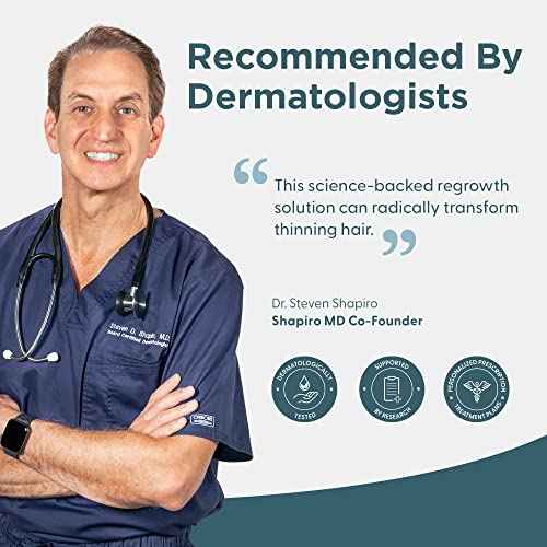 Shapiro MD Hair Growth Experts Minoxidil 5% Topical Solution for Mens Hair Growth, Serum Promotes Hair Regrowth by Reactivating Hair Follicles, 2 Month