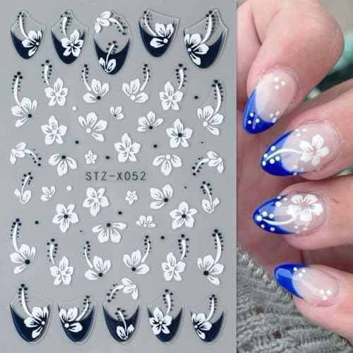 9 Sheets Christmas Nail Art Stickers Decals 3D Self-Adhesive Christmas Gifts Nail Art Supplies Cute Snowflake Xmas Winter Nail Art Design for Women Girls Nail Decoration Accessories