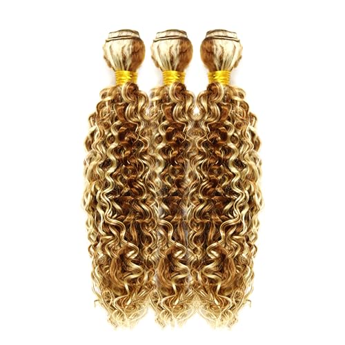 Highlight Bundles Blonde Kinky Curly Human Hair Bundle #30 Human Hair Bundle 20 22 24 Inch 3 Bundles