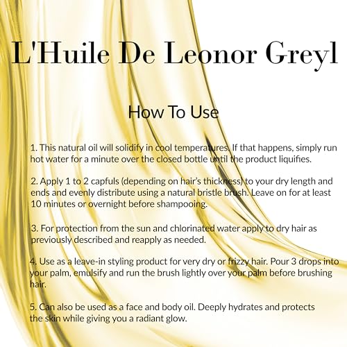 Leonor Greyl L'Huile Pre-Shampoo Treatment for Hair | Hair Oil Treatment for Dry Hair, Protection from the Sun and Water, 3.2 FL OZ, Made In France
