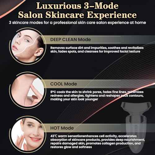 Red Light Beauty Device for Face and Neck, Based on High-end Red and Blue LED Light, Facial Cold and Hot, Vibration Technology, 3 Color Led Face and Neck Beauty Device for Home Use, Pearly White