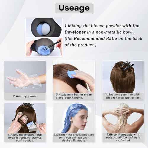 Hair Bleach 500g / 17.41oz, Large Capacity Salon Grade Bleach for Hair, Mild Bleach Powder Quickly Remove Hair Color, Refreshing Create Fashionable Styling