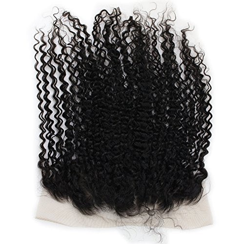Dreambeauty 13¡¿6" Lace Frontal Closure Jerry Curl Brazilian Virgin Human Hair Free Part Ear to Ear Full Lace Frontal Bleached Knots with Baby Hair Natural Color (16 inch)