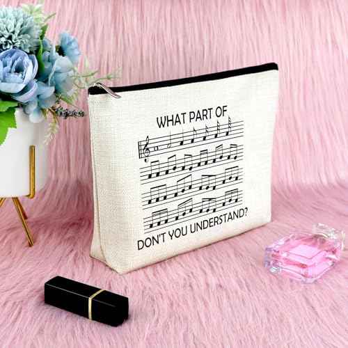 Sfodiary Music Teacher Appreciation Gifts Makeup Bag Thank You Teacher Gifts for Women Cosmetic Bag Birthday Christmas Graduation Presents for Music Lovers Friends Musicians Zipper Travel Pouch