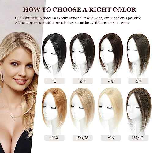 Hair Toppers for Women Real Human Hair,Hairs Toppers for Women No Bangs Top Hairs Extensions Pieces Wiglets Upgrade Lace Base 12inch