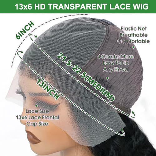 Bob Wig Human Hair 13x6 Body Wave Lace Front Wigs Human Hair 200% Density Wigs for Women (12 Inch)