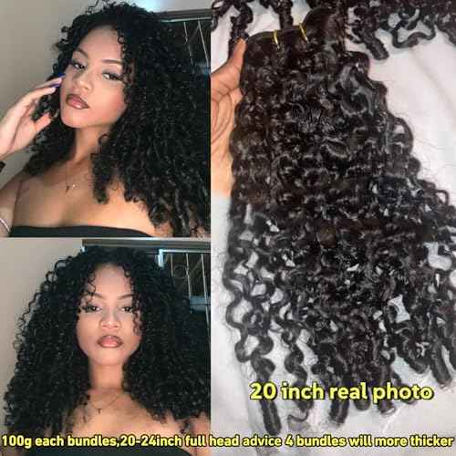 YMS 3C4A Burmese Curly Human Hair Bundles 18 Inch 16A Curly Bundles Human Hair Unprocessed Burmese Raw Hair Extension Real Human Hair Natural Color Spiral Curly End Real Hair Weft Extensions