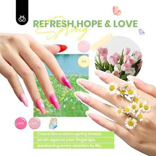 beetles Gel Polish Vivid Seasons, Fall Gel Nail Polish Set, 36 Colors Yellow Burgundy Purple Pink Jelly Shades, 45pcs with Base & Top Coat, UV LED Soak Off DIY Salon Set, Gift for Women & Girls