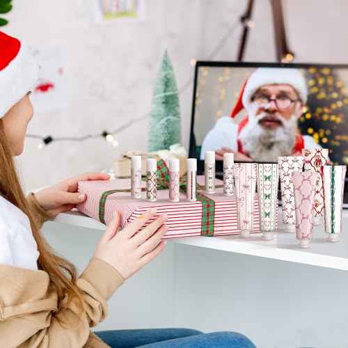 48 Sets Christmas Hand Cream and Lip Balm Bulk Gift Set, 6 Scents Coquette Bowknot Christmas Stocking Stuffer Travel Size Hand Lotion Lip Care Holiday Party Favor Gift for Women Staff Coworker