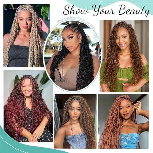 Human Braiding Hair for Boho Braids Human Hair 110g 20 Inch Curly Boho Hair for Braiding Knotless 12A Deep Wave Bohemian 3 Bundles/Pack Chocolate Brown