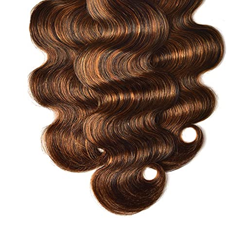 Chocolate Brown P4/30 Human Hair Bundles 20 22 24 Inch Body Wave Bundles Human Hair Unprocessed Remy Brazilian Virgin Soft Quick Weave Hair Bundles for Black Women