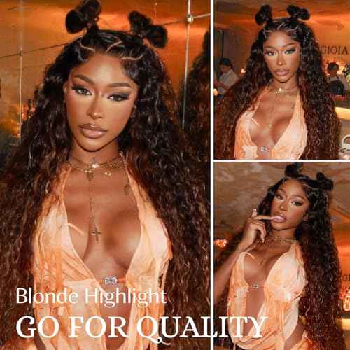 Body Wave Human Hair Bundles 18 20 22 Inch 3 Bundles Ombre Brown Highlight P4/30 Soft Bouncy Flowing Natural Hair Extensions for Women
