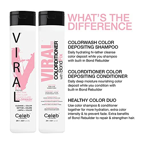 Celeb Luxury Colorwash Color Depositing Shampoo - Color Refresher, Vegan Hair Dye, Bondfix Bond Rebuilder, Viral and Gem Lites