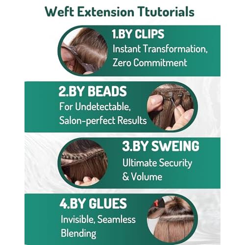 RUNATURE Weft Hair Extensions Human Hair Blonde Sew in Hair Extensions Real Human Hair, Straight Natural Remy Hair Weft Extensions, 18 Inch 100g #18P60 Ash Blonde Highlight Platinum Blonde