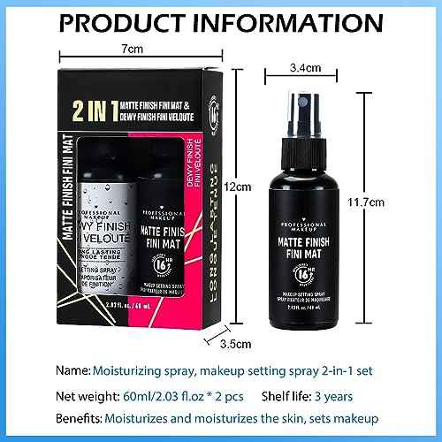 Kaely 2IN1 Hydrating Setting Spray for Face,Primer Face Makeup Matte Dewy Finish,Waterproof Setting Spray for Makeup Long Lasting,Oil Control,maquillaje Up To 16 Hours,Vegan & Cruelty-Free