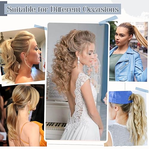 Rich Choices Claw Clip Ponytail Extension Real Human Hair Clip In Long Remy Ponytail Hair Extensions Straight For Women Human Pony tail 105g One Piece #1B Natural Black 14 Inch