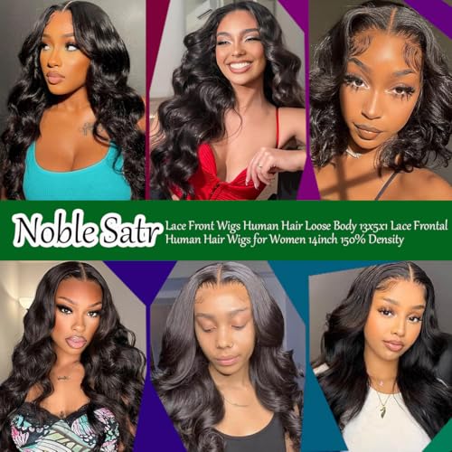 Lace Front Wigs Human Hair Loose Body 13x5x1 Lace Frontal Wigs for Women 18inch 150% Density Glueless Brazilian Body Wave Real Human Hair Wig with Baby Hair Pre Plucked