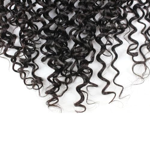 Dreambeauty Transparent Lace Color 13¡¿6" Lace Frontal Closure Kinky Curly Free Part Brazilian Remy Human Hair Pre-Plucked Natural Hairline Lace Frontal Closure with Baby Hair Natural Color (14 Inch)