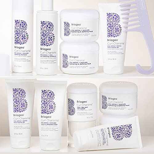 Briogeo Curl Charisma Rice Amino + Avocado Leave-In Defining Cr?me, Anti Frizz Hair Styling Moisturizer, Leave In Cream for Wavy, Curly, Coily Hair, Boosts Hydration, Vegan, Cruelty-Free