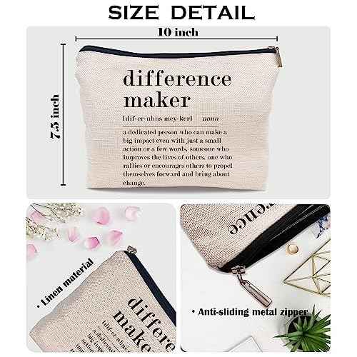Ayxvt Difference Maker Makeup Bag,Gifts for Leader Teacher,Thank You Appreciation Quote Decorative Women's Makeup Bag Zipper Pouch Travel Toiletry Coworker Girlfriend Women Mom Girls
